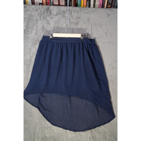 Converse One Star XL Navy Blue High-Low Skirt Chiffon Lightweight Sheer - Picture 2 of 6